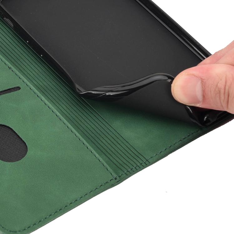 For iPhone 16e Skin Feel Splicing Leather Phone Case(Green)