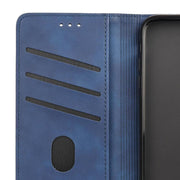 For iPhone 16e Skin Feel Splicing Leather Phone Case(Blue)