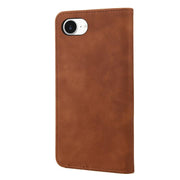 For iPhone 16e Skin Feel Splicing Leather Phone Case(Brown)