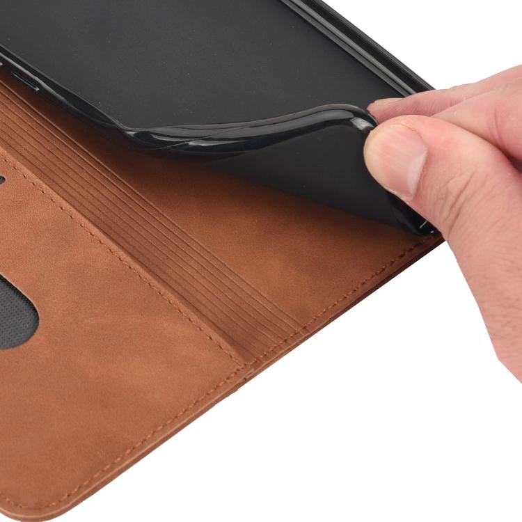 For iPhone 16e Skin Feel Splicing Leather Phone Case(Brown)