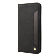 For iPhone 16e Skin Feel Splicing Leather Phone Case(Black)
