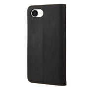 For iPhone 16e Skin Feel Splicing Leather Phone Case(Black)