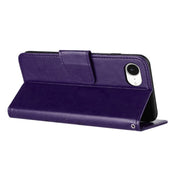 For iPhone 16e Butterfly Flower Pattern Flip Leather Phone Case(Dark Purple)