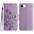 For iPhone 16e Butterfly Flower Pattern Flip Leather Phone Case(Light Purple) - iPhone 16e Cases by PMC TechLife | Online Shopping South Africa | PMC TechLife | Buy Now Pay Later Mobicred