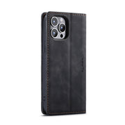 For iPhone 15 Pro CaseMe 013 Multifunctional Horizontal Flip Leather Phone Case(Black)