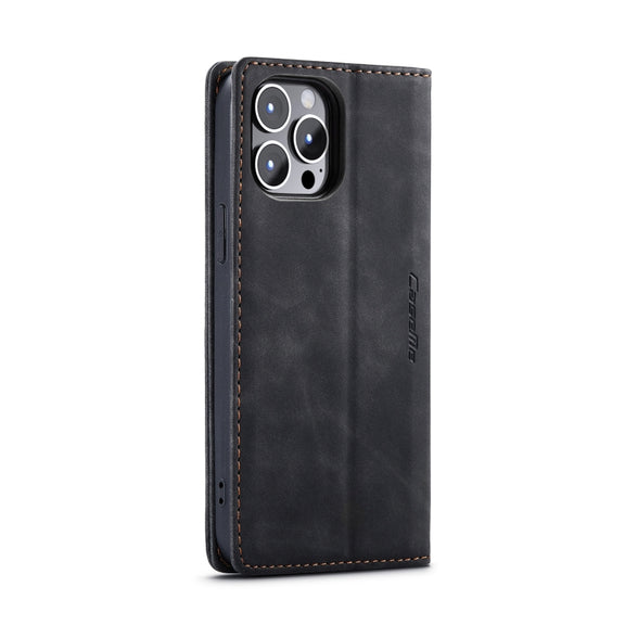 For iPhone 15 Pro CaseMe 013 Multifunctional Horizontal Flip Leather Phone Case(Black)