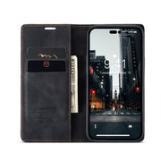 For iPhone 15 Pro CaseMe 013 Multifunctional Horizontal Flip Leather Phone Case(Black)
