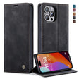 For iPhone 15 Pro CaseMe 013 Multifunctional Horizontal Flip Leather Phone Case(Black) - free shipping - PMC Jewellery - Order now!