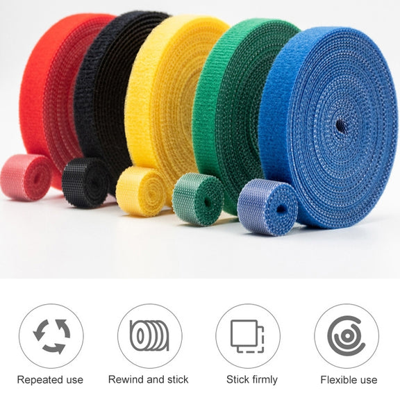 1.2cm 3m Reusable & Dividable Hook and Loop Cable Ties(Random Color Delivery)
