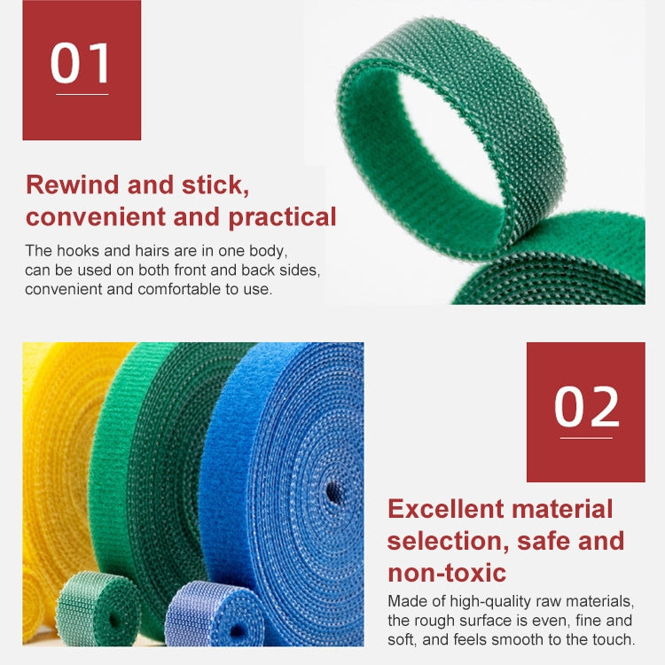 1.2cm 3m Reusable & Dividable Hook and Loop Cable Ties(Random Color Delivery)