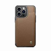 For iPhone 15 Pro CaseMe C22 Card Slots Holder RFID Anti-theft Phone Case(Brown)