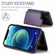 For iPhone 12 / 12 Pro CaseMe C22 Card Slots Holder RFID Anti-theft Phone Case(Purple)