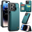 For iPhone 14 Pro Max CaseMe C22 Card Slots Holder RFID Anti-theft Phone Case(Blue Green) - free shipping - PMC Jewellery - Order now!
