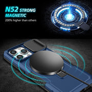 For iPhone 15 Pro Sliding Camshield Magsafe Holder TPU Hybrid PC Phone Case(Royal Blue)