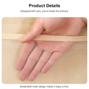 5+10 Grids Underwear Storage Bag Non-woven Double-sided Hanging Storage Bag(Beige)