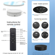 22cm Mirror Electric Rotating Display Stand Live Video Shooting Props Turntable Regular Version(Black)