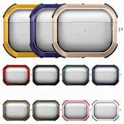 For AirPods 2 / 1 Thunder Transparent Armor Wireless Earphones Protective Case(Black)