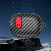 For Beats Studio Buds Switch Carbon Fiber Wireless Earphones Protective Case(Black Red)