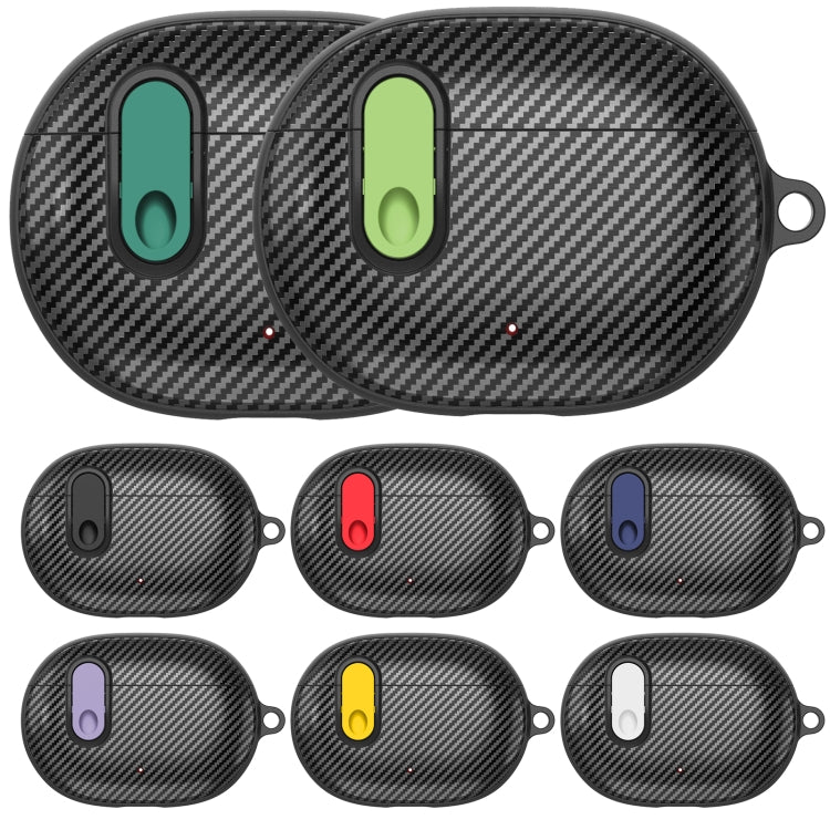 For Beats Studio Buds Switch Carbon Fiber Wireless Earphones Protective Case(Black Blue)