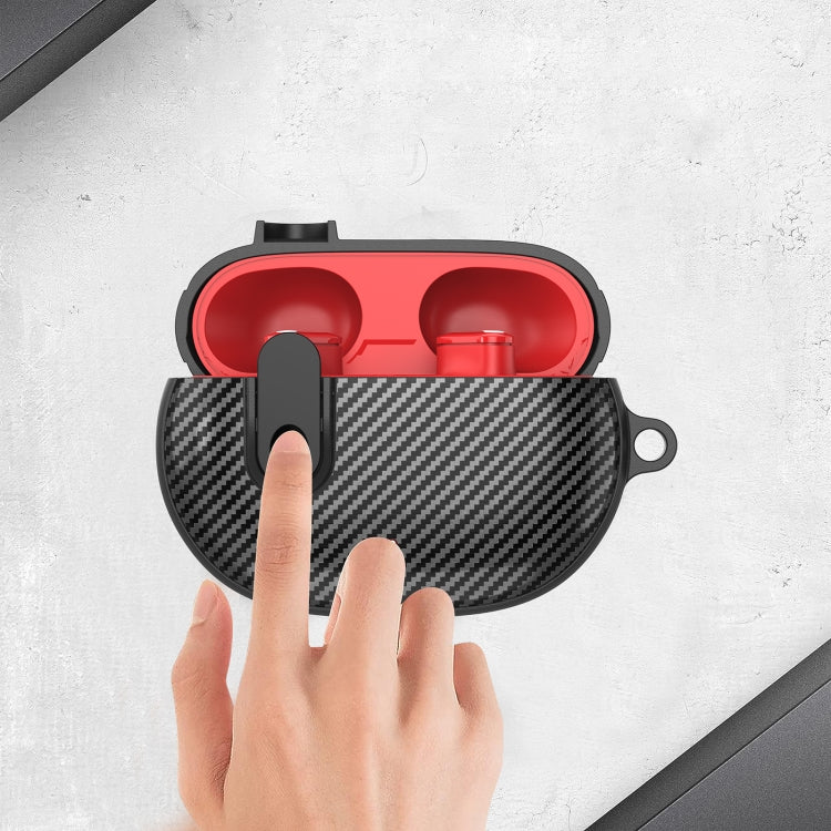 For Beats Studio Buds Switch Carbon Fiber Wireless Earphones Protective Case(Black)