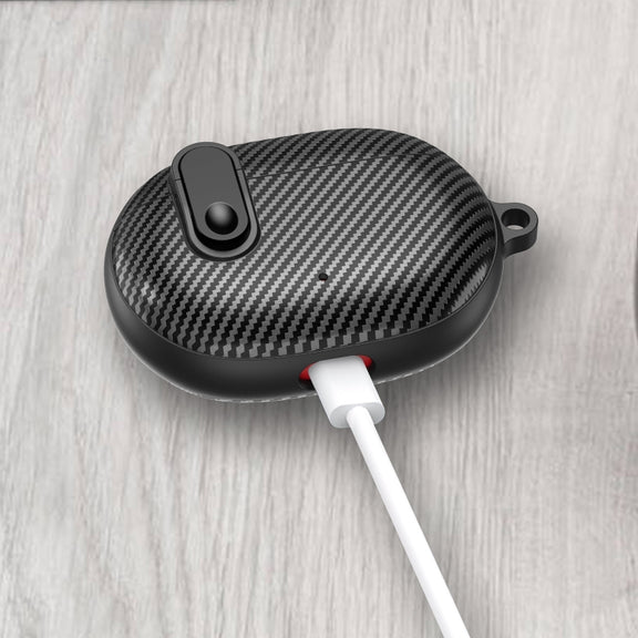 For Beats Studio Buds Switch Carbon Fiber Wireless Earphones Protective Case(Black Green)