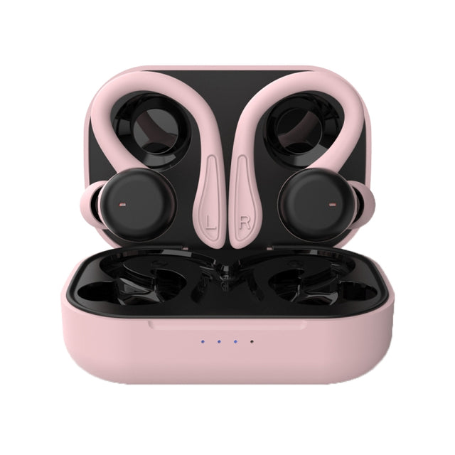 T&G T40 TWS IPX6 Water-resistant Hanging Ear Wireless Bluetooth Earphones with Charging Box(Pink)