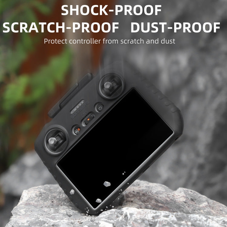 For DJI RC 2 Sunnylife Remote Control Shockproof Anti-scratch Silicone Case(Black)