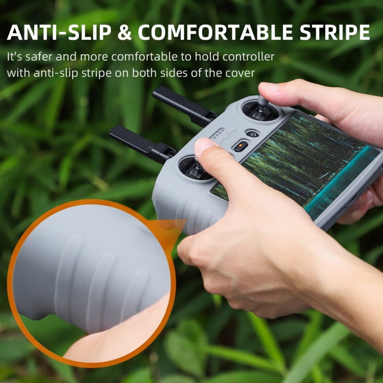 For DJI RC 2 Sunnylife Remote Control Shockproof Anti-scratch Silicone Case(Grey)