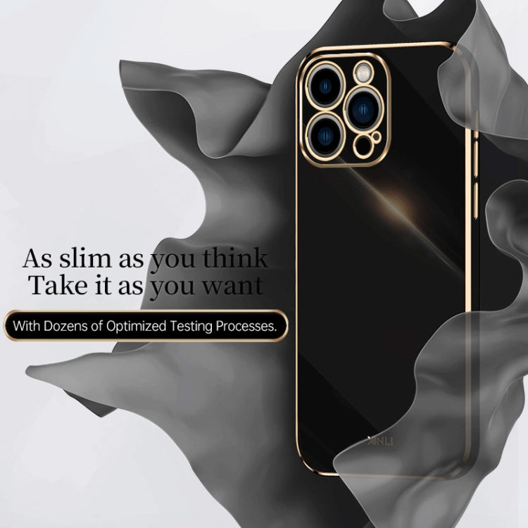 For iPhone 15 Pro Max XINLI Straight Edge 6D Electroplate TPU Phone Case(Black)