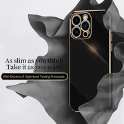 For iPhone 15 Pro Max XINLI Straight Edge 6D Electroplate TPU Phone Case(Black)