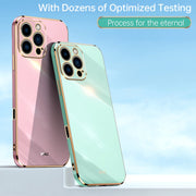 For iPhone 16 Pro Max XINLI Straight Edge 6D Electroplate TPU Phone Case(Celestial Blue)