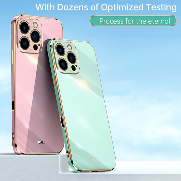For iPhone 16 Pro Max XINLI Straight Edge 6D Electroplate TPU Phone Case(Celestial Blue)