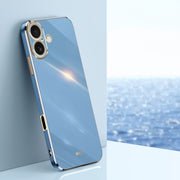 For iPhone 16 Plus XINLI Straight Edge 6D Electroplate TPU Phone Case(Celestial Blue)