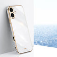 For iPhone 16 Plus XINLI Straight Edge 6D Electroplate TPU Phone Case(White) - iPhone 16 Plus Cases by XINLI | Online Shopping South Africa | PMC TechLife | Buy Now Pay Later Mobicred