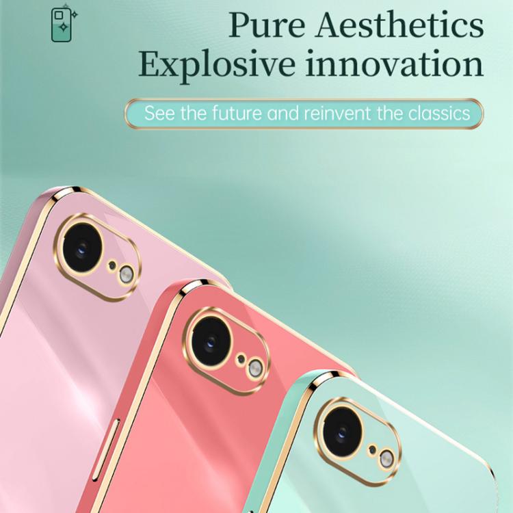 For iPhone 16e XINLI Straight Edge 6D Electroplate TPU Phone Case(Black)