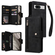 For Google Pixel 8 Rivet Buckle 9 Cards Three Fold Leather Phone Case(Black) - Google Cases by PMC TechLife | Online Shopping South Africa | PMC TechLife | Buy Now Pay Later Mobicred