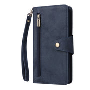 For Google Pixel 8 Rivet Buckle 9 Cards Three Fold Leather Phone Case(Blue)