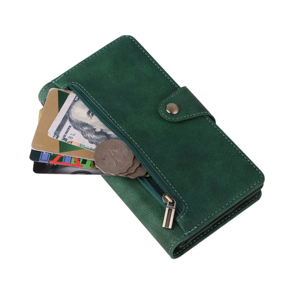 For Google Pixel 8 Pro Rivet Buckle 9 Cards Three Fold Leather Phone Case(Green)