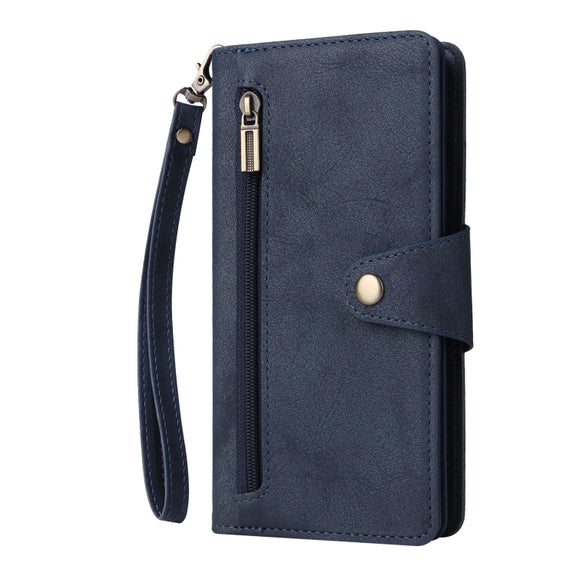 For Google Pixel 8 Pro Rivet Buckle 9 Cards Three Fold Leather Phone Case(Blue)