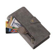 For Google Pixel 8 Pro Rivet Buckle 9 Cards Three Fold Leather Phone Case(Grey)