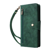 For Google Pixel 9 Pro Rivet Buckle 9 Cards Three Fold Leather Phone Case(Green)