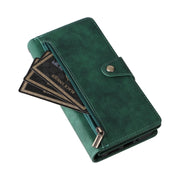 For Google Pixel 9 Pro Rivet Buckle 9 Cards Three Fold Leather Phone Case(Green)