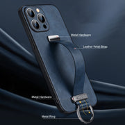For iPhone 16 Plus SULADA Tide Cool Series PC + Leather Texture Skin Feel Phone Case(Blue)