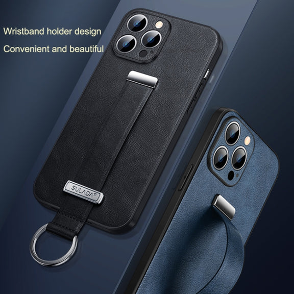For iPhone 16 SULADA Tide Cool Series PC + Leather Texture Skin Feel Phone Case(Orange)