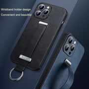 For iPhone 16 Pro Max SULADA Tide Cool Series PC + Leather Texture Skin Feel Phone Case(Blue)
