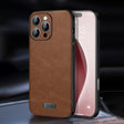 For iPhone 16 Pro Max SULADA Shockproof TPU Hybrid Handmade Leather Phone Case(Brown) - iPhone 16 Pro Max Cases by SULADA | Online Shopping South Africa | PMC TechLife | Buy Now Pay Later Mobicred