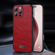 For iPhone 16 Pro Max SULADA Shockproof TPU Hybrid Handmade Leather Phone Case(Red) - iPhone 16 Pro Max Cases by SULADA | Online Shopping South Africa | PMC TechLife | Buy Now Pay Later Mobicred