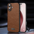 For iPhone 16 Plus SULADA Shockproof TPU Hybrid Handmade Leather Phone Case(Brown) - iPhone 16 Plus Cases by SULADA | Online Shopping South Africa | PMC TechLife | Buy Now Pay Later Mobicred