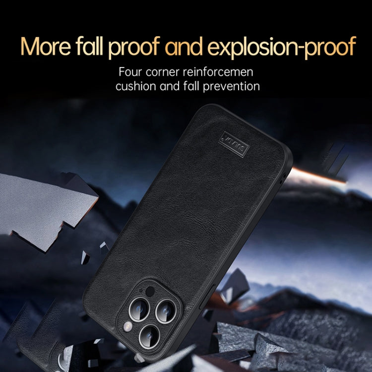 For iPhone 16 SULADA Shockproof TPU Hybrid Handmade Leather Phone Case(Blue)