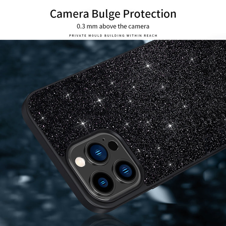 For iPhone 16 SULADA Glittery PC Hybrid TPU Handmade Leather Phone Case(Red)